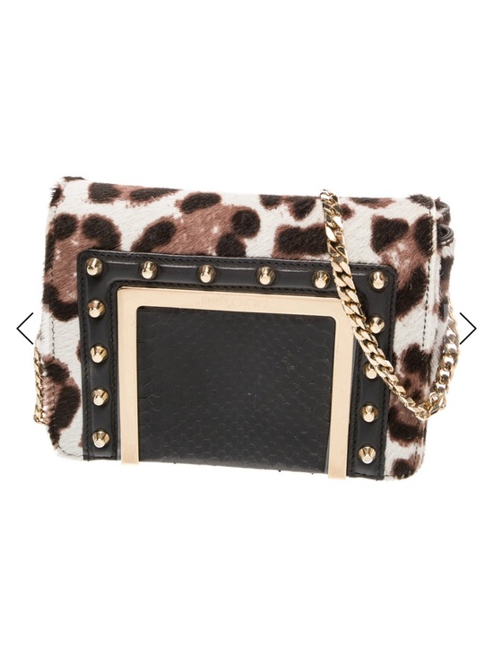 Jimmy Choo Handbags - Jimmy Choo- Authentic 🍀 Pony Hair Leopard Print Chain Shoulder Bag